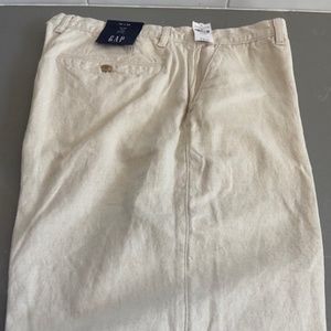 NWT GAP Linen & Cotton Slim Leg Mid-Rise Pants - Size 36 x 30